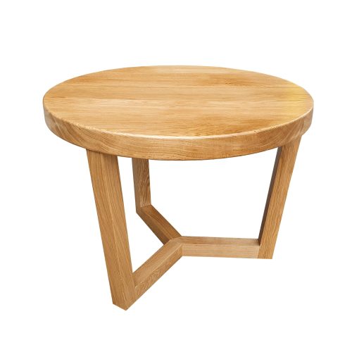 Round wooden coffee table