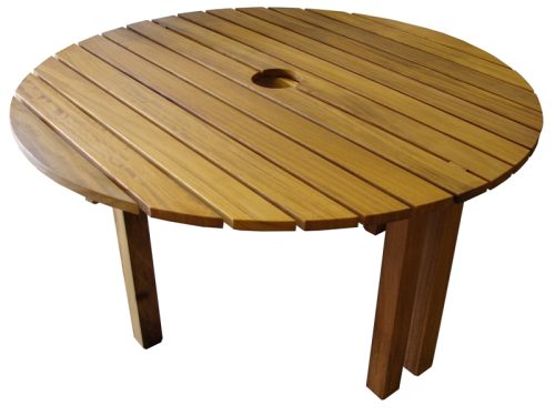 Wooden slatted garden table