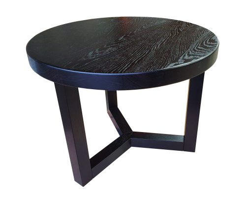 Round black coffee table