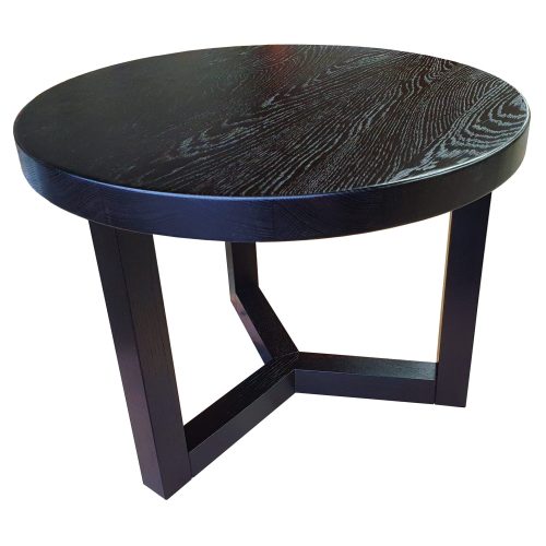 Round black coffee table