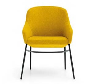 Yellow Aston chair with wraparound backrest