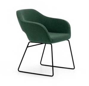 Dark green Atem chair with ski legs