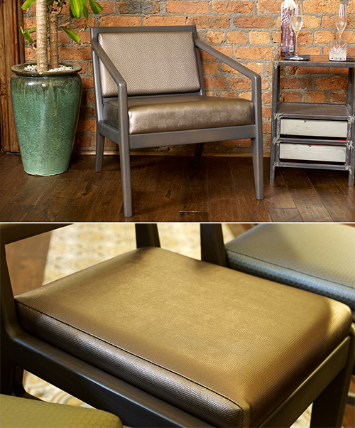 Hotel reupholstery - Bakau faux leather