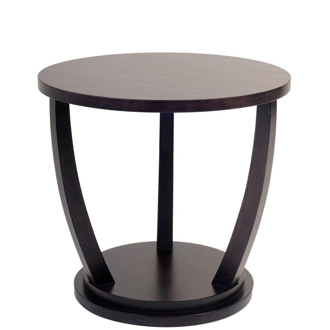 Round brown table
