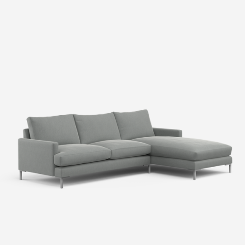 Grey Conrad sofa with footrest