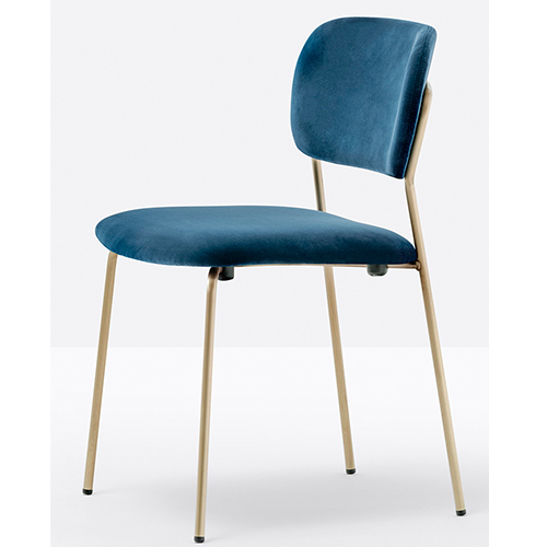 Jazz side chair with blue fabric