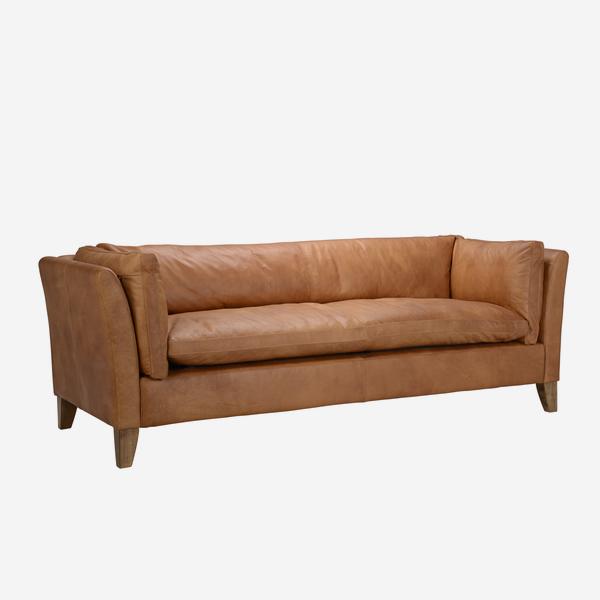 Tan leather Lambert sofa