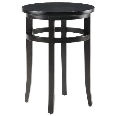 Round brown side table