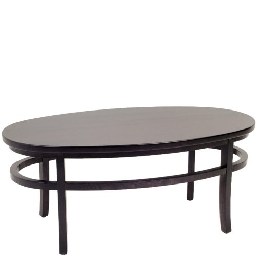 Dark brown oval table