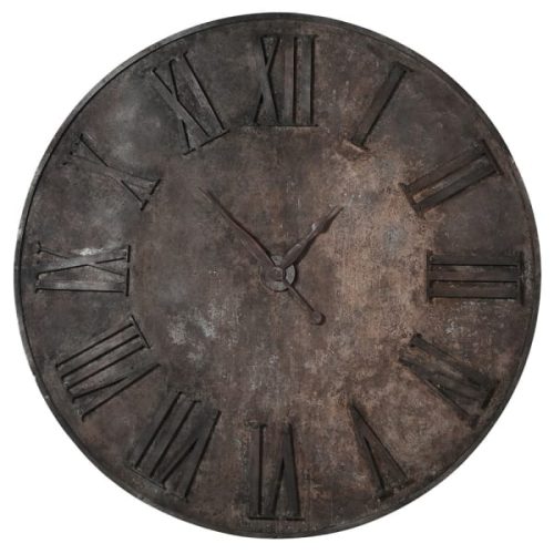 Iron wall clock with Roman numerals