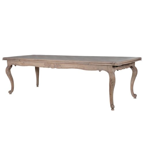 Extending dining table made from seasoned acacia