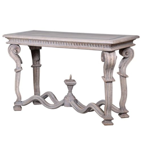 Console table with ornate scroll legs