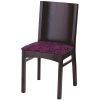 Wooden hotel chair with a purple seat