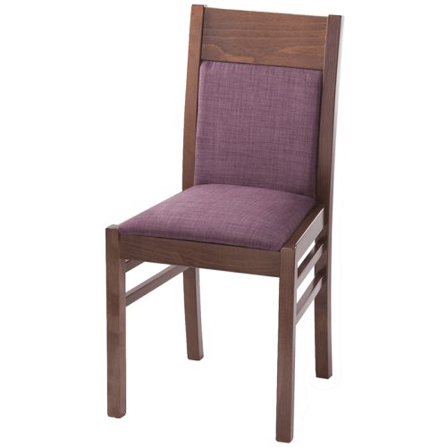 Purple and brown hotel dining chair