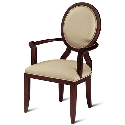 Cream and brown dining chair
