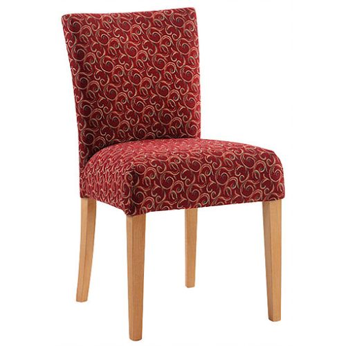 Patterned red side chair