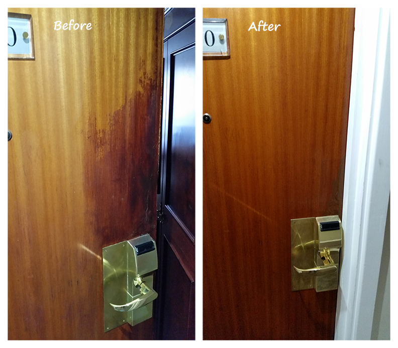 Hotel door french polishing