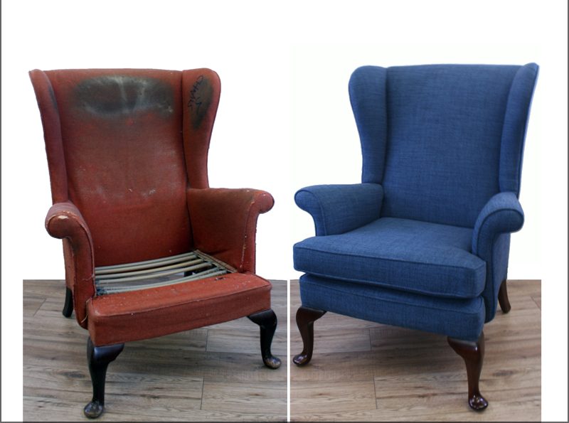 Armchair restoration - before and after