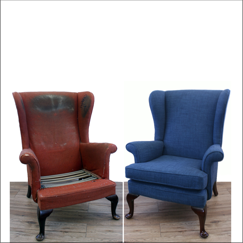 Armchair restoration - before and after