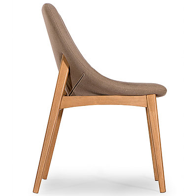 Brown chair with wooden legs