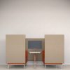 Orange and grey booth seating