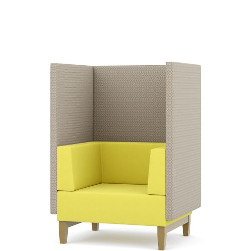 Yellow and grey single booth seat