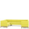 Yellow three sided corner sofa