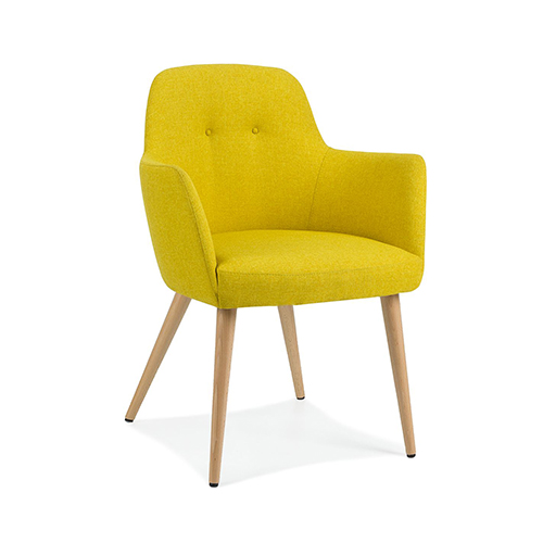 Glow armchair with yellow fabric