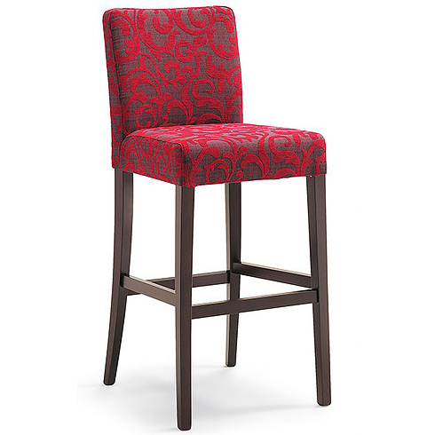 Red patterned bar stool