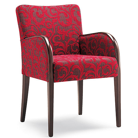 Red patterned armchair