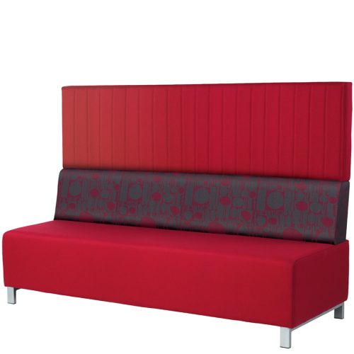3 seater red banquette seating