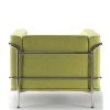 Rear view of green lounge chair