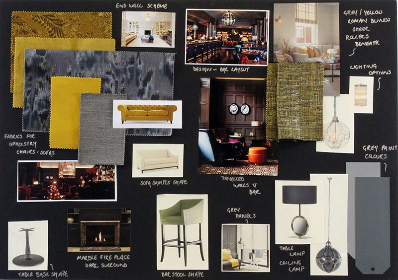 Hotel interior design mood board