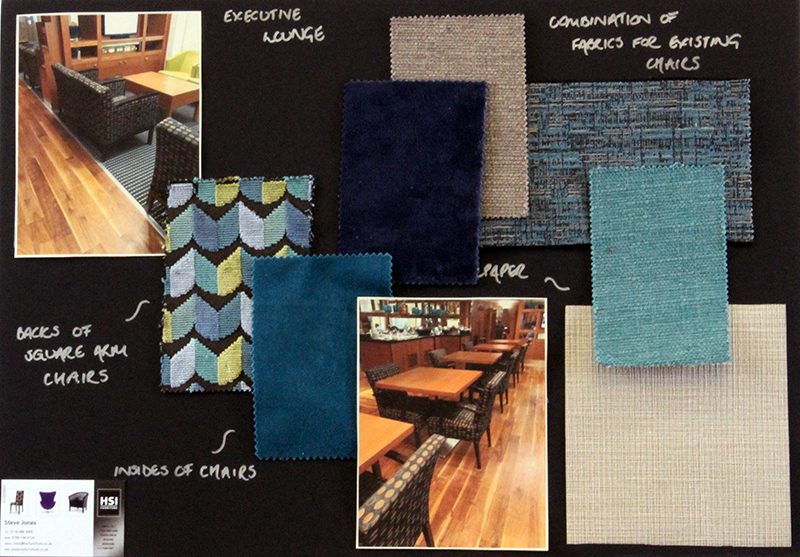 hotel interior design mood board - upholstery fabrics