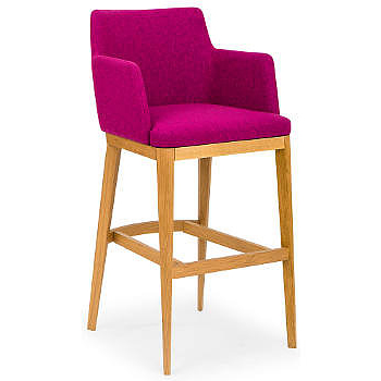 Pink bar stool with full arms