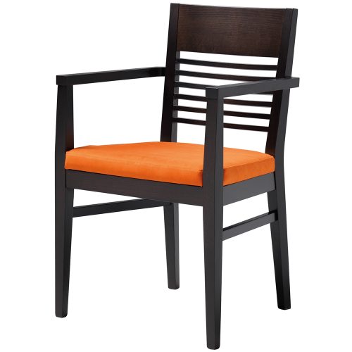 Black and orange carver chair