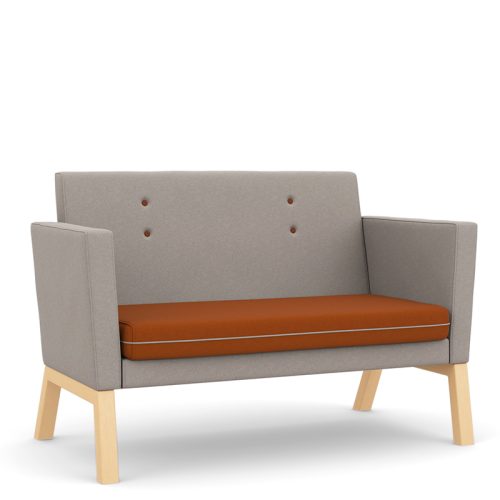 Grey and orange sofa