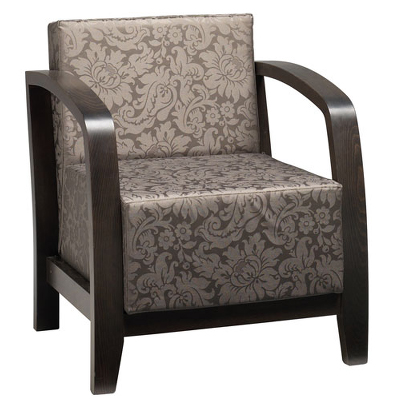 Grey and silver patterned armchair