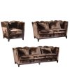 Brown sofas and armchair