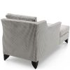 Grey and white patterned chaise longue - back view