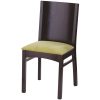 Wooden hotel chair with a yellow seat