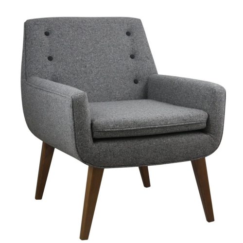 Grey armchair with studded back