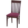 Dining chair with pink seat and wooden back