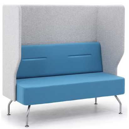 Grey and blue high backed booth sofa