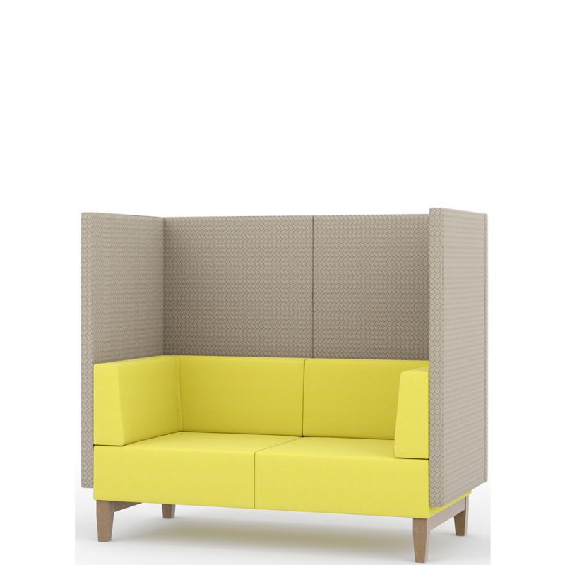 Yellow and grey booth seating