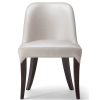 White side chair with wooden legs
